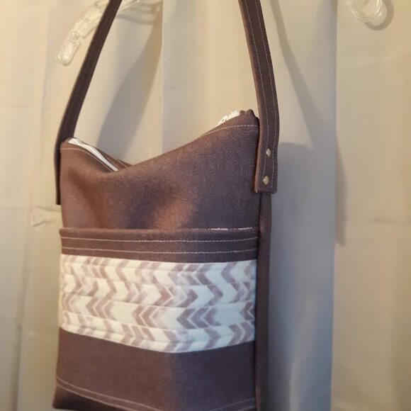 New Southwestern Floral Faux Leather Tote Purse shoulder Bag Purple Carryall - Picture 3 of 9